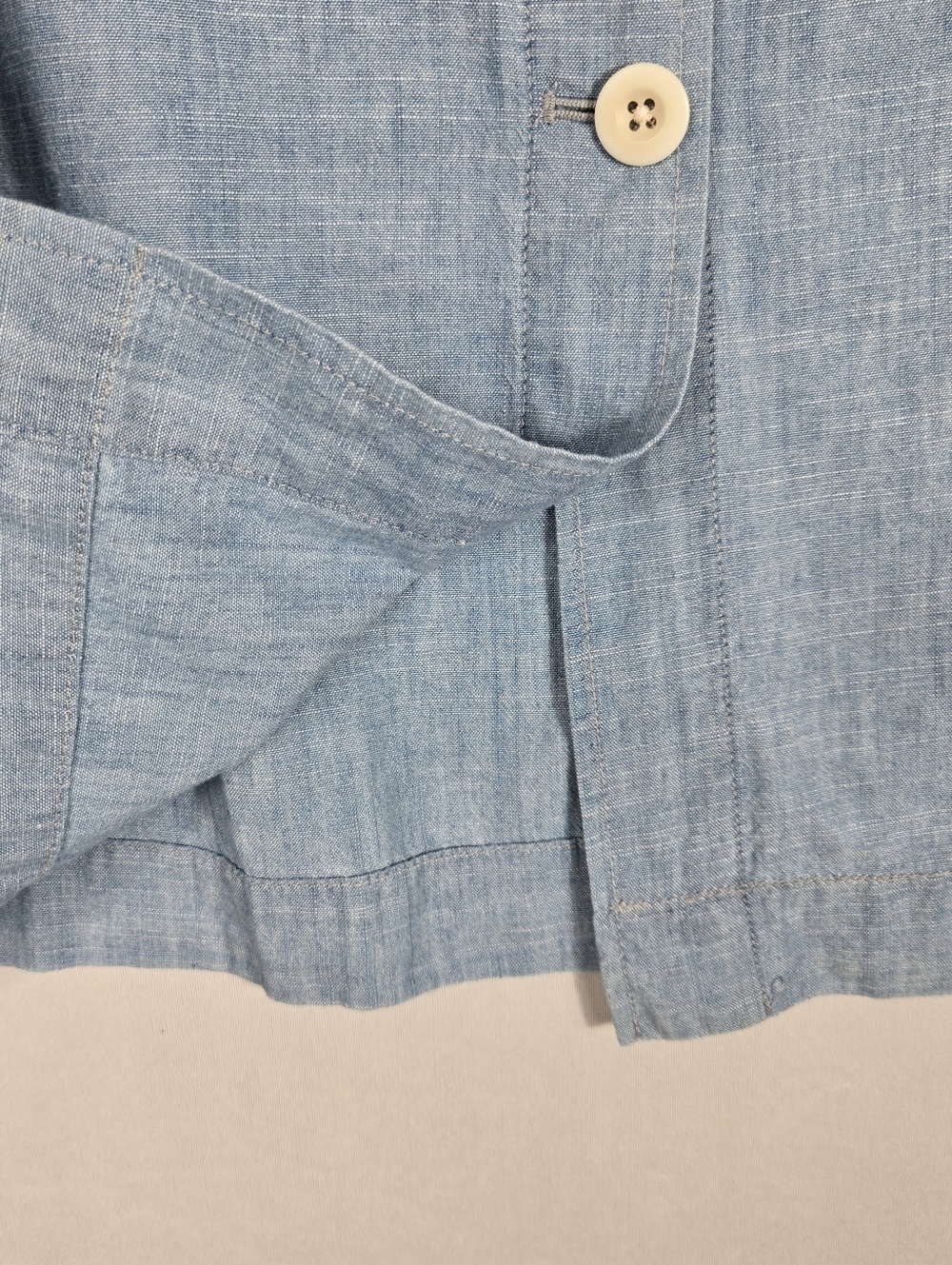 Madewell Chambray Midi Skirt sz 14 Blue Weatherly Wash Button Front Pockets NEW - Picture 9 of 16